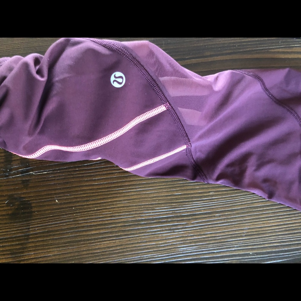 Purple Lululemon Pants with Mesh Detail